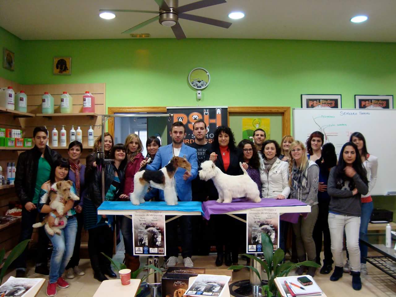 Seminario de Terriers y tecnicas de stripping impartido por Juan Martinez y Ruth Sanpinya.